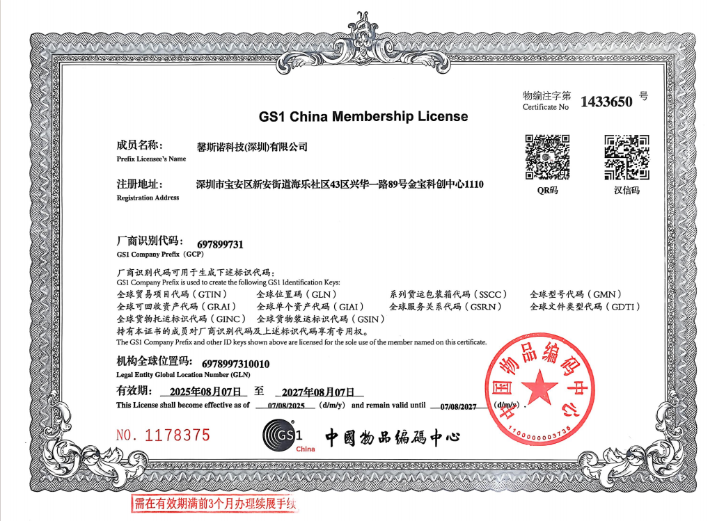GS1 Certification for SENO
