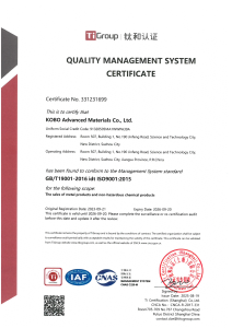 QUALITY MANAGEMENT SYSTEM CERTIFICATE