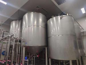 Finished product storage tanks in the filling workshop
