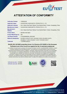 Attestation of Conformity (RoHS)