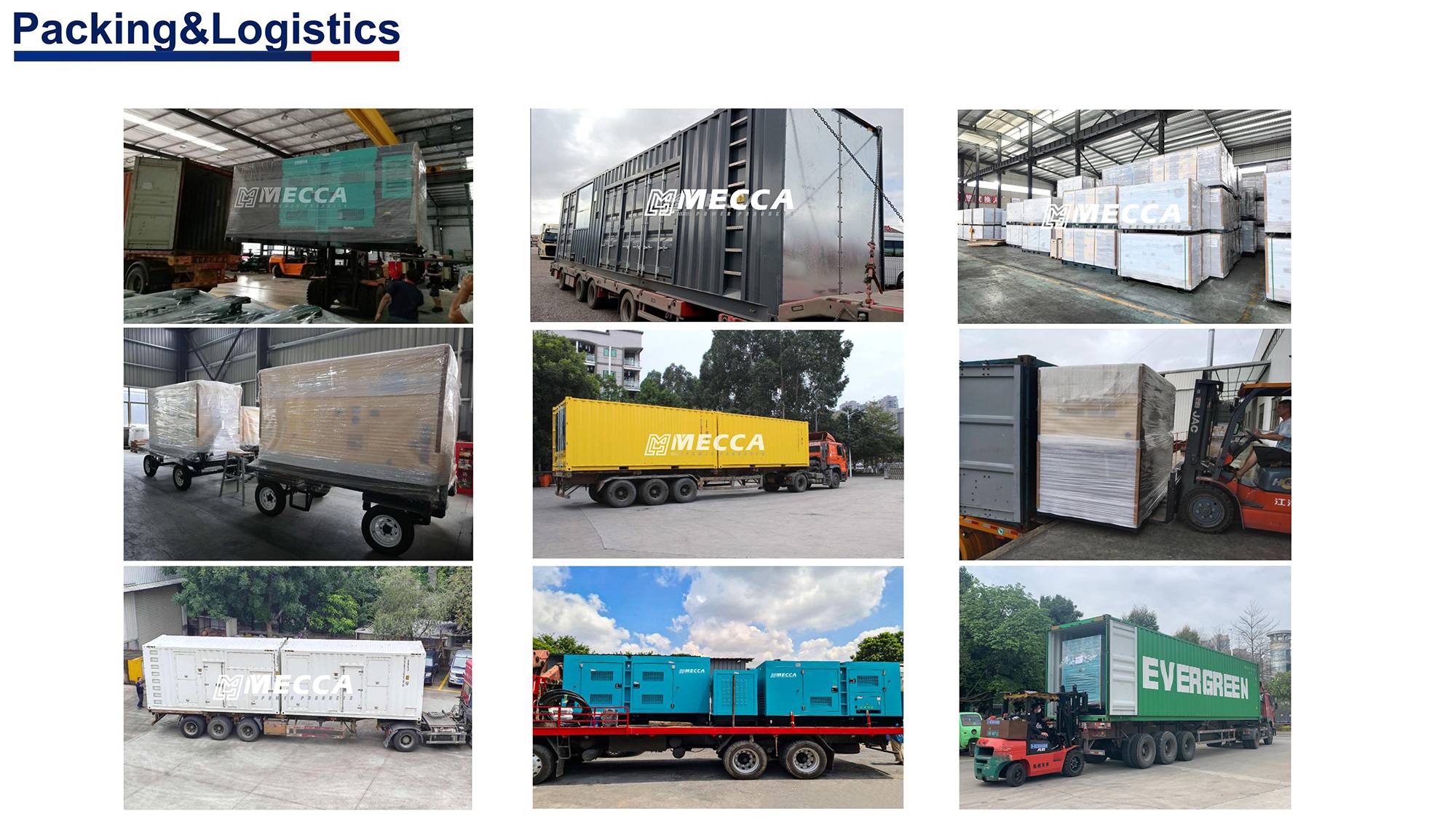 MECCA POWER shipment preparation for export orders