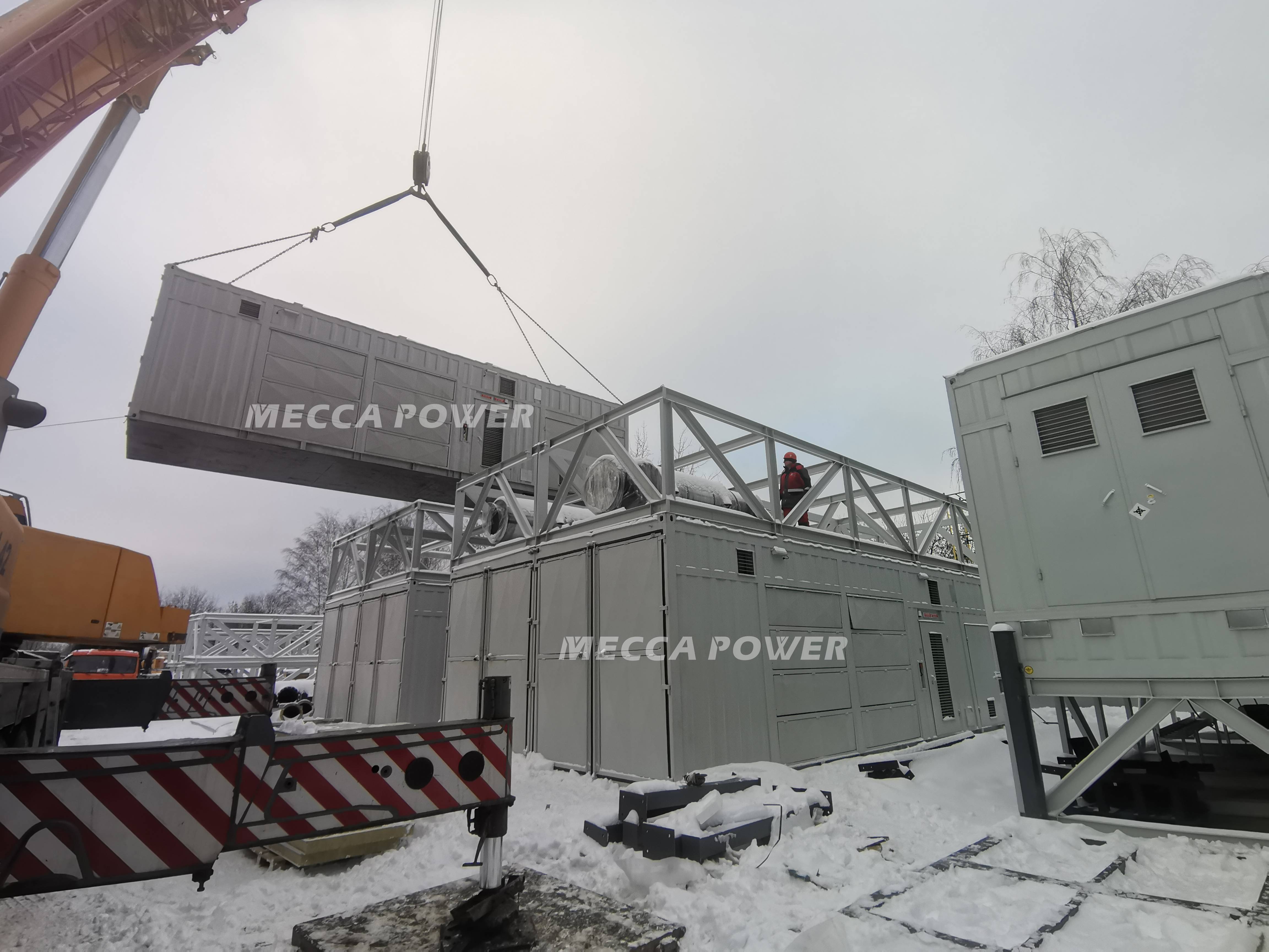 Extreme-environment containerized diesel generator for cold and high-altitude sites