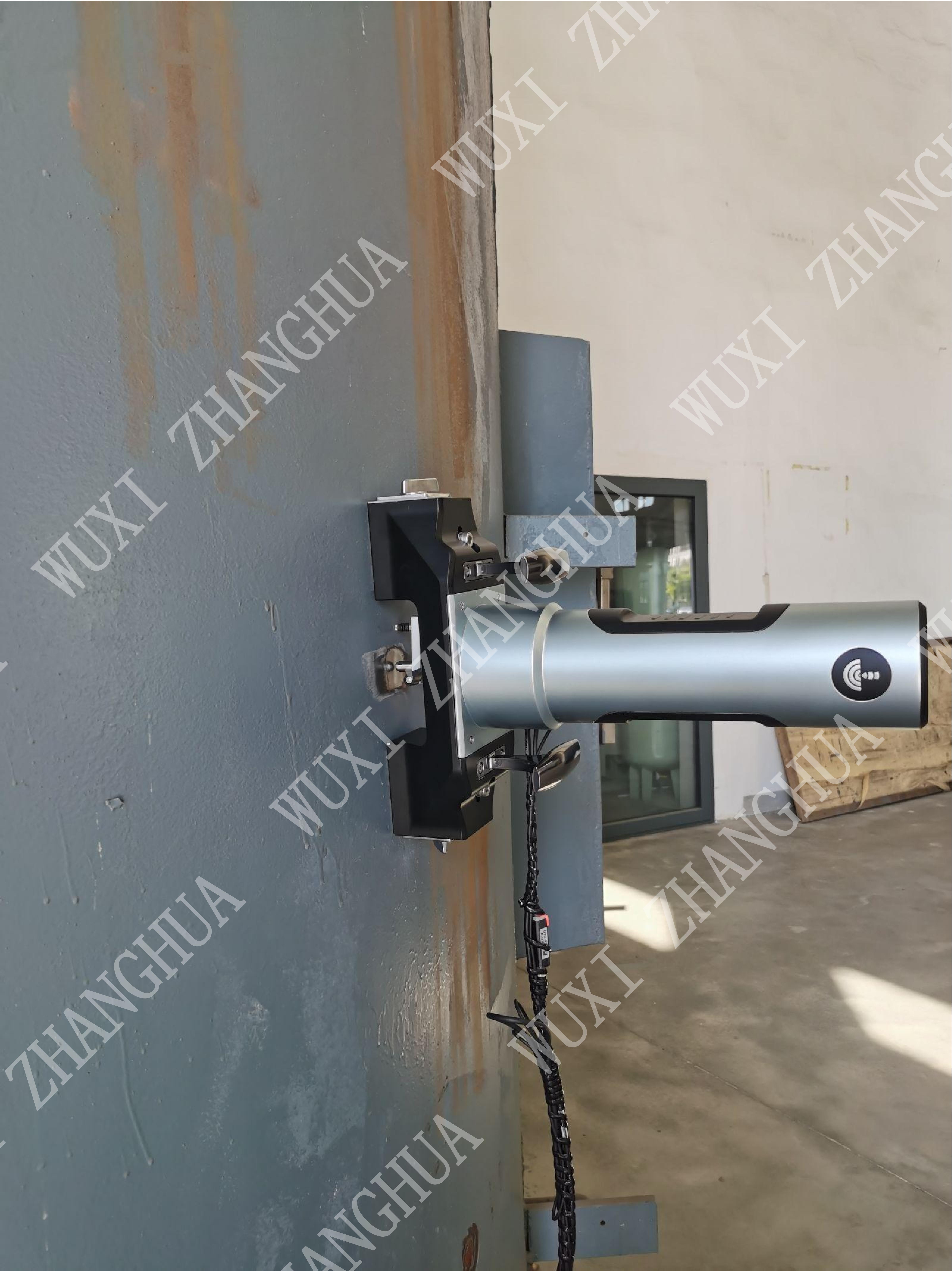 Non-Destructive Weld Stress Tester measuring stress on each side of dissimilar metal weld