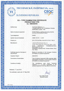 PED CE (EU Type Examination Certificate)