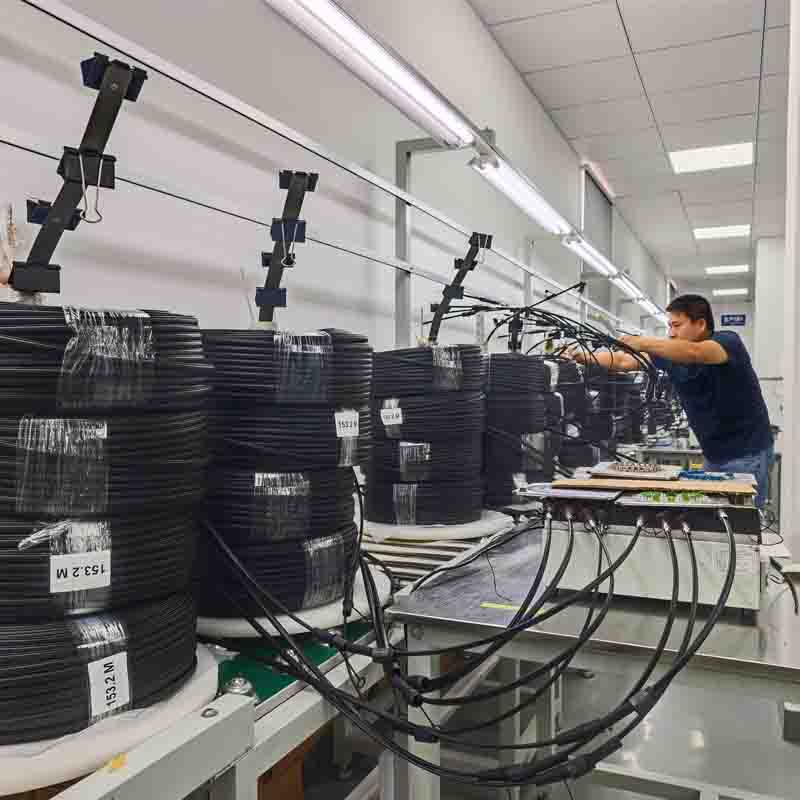 MPO/MTP production line at a manufacturing facility