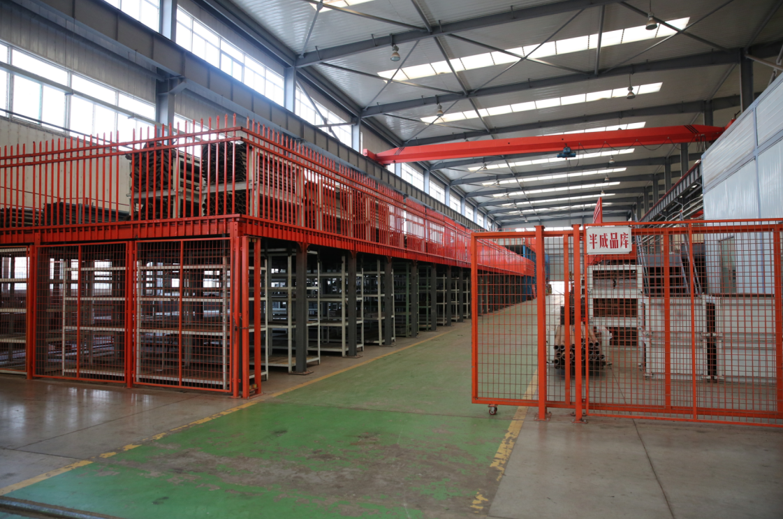 Factory workshop showing cotton baling equipment