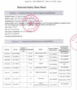 MSDS Certification