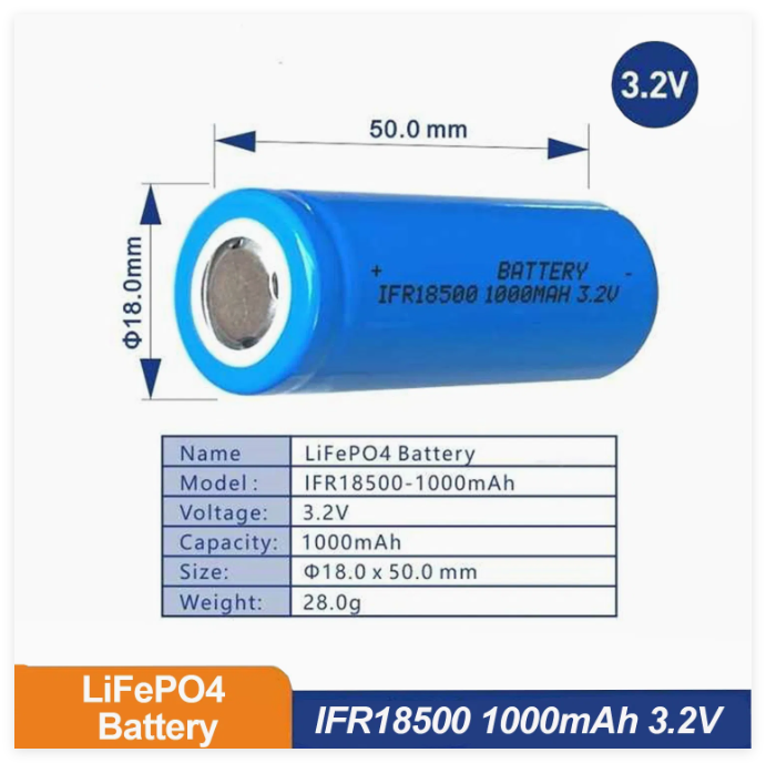 18500 lithium-ion cell format for compact racing drone battery configurations