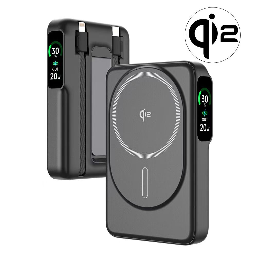10000mAh 18W PD power bank back view showing specifications label
