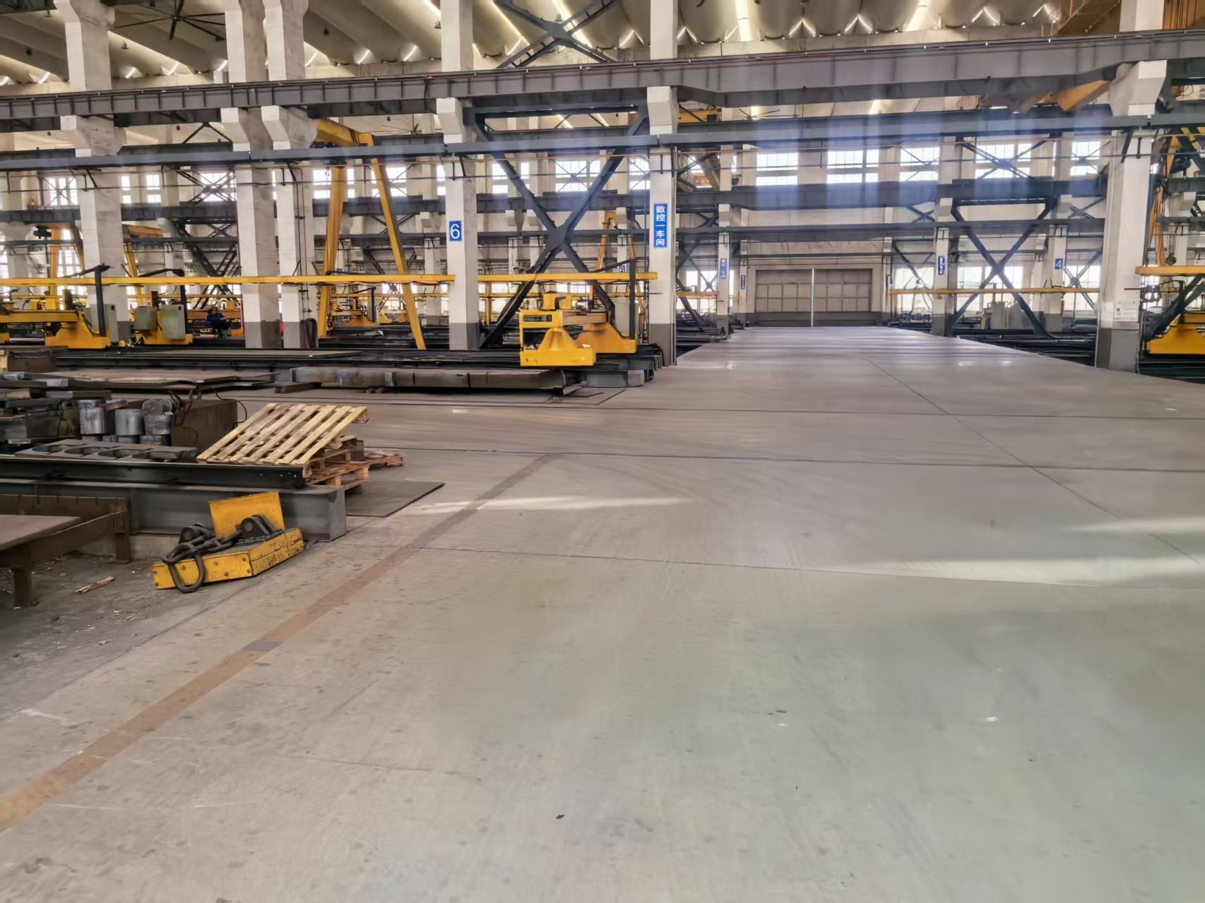 Factory warehouse with hydraulic balers ready for shipment