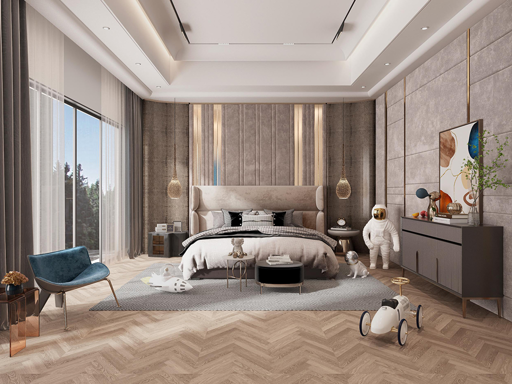 Luxury Villa Living Room with Custom Furniture