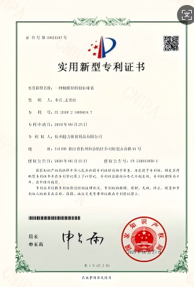 Patent certificate 1