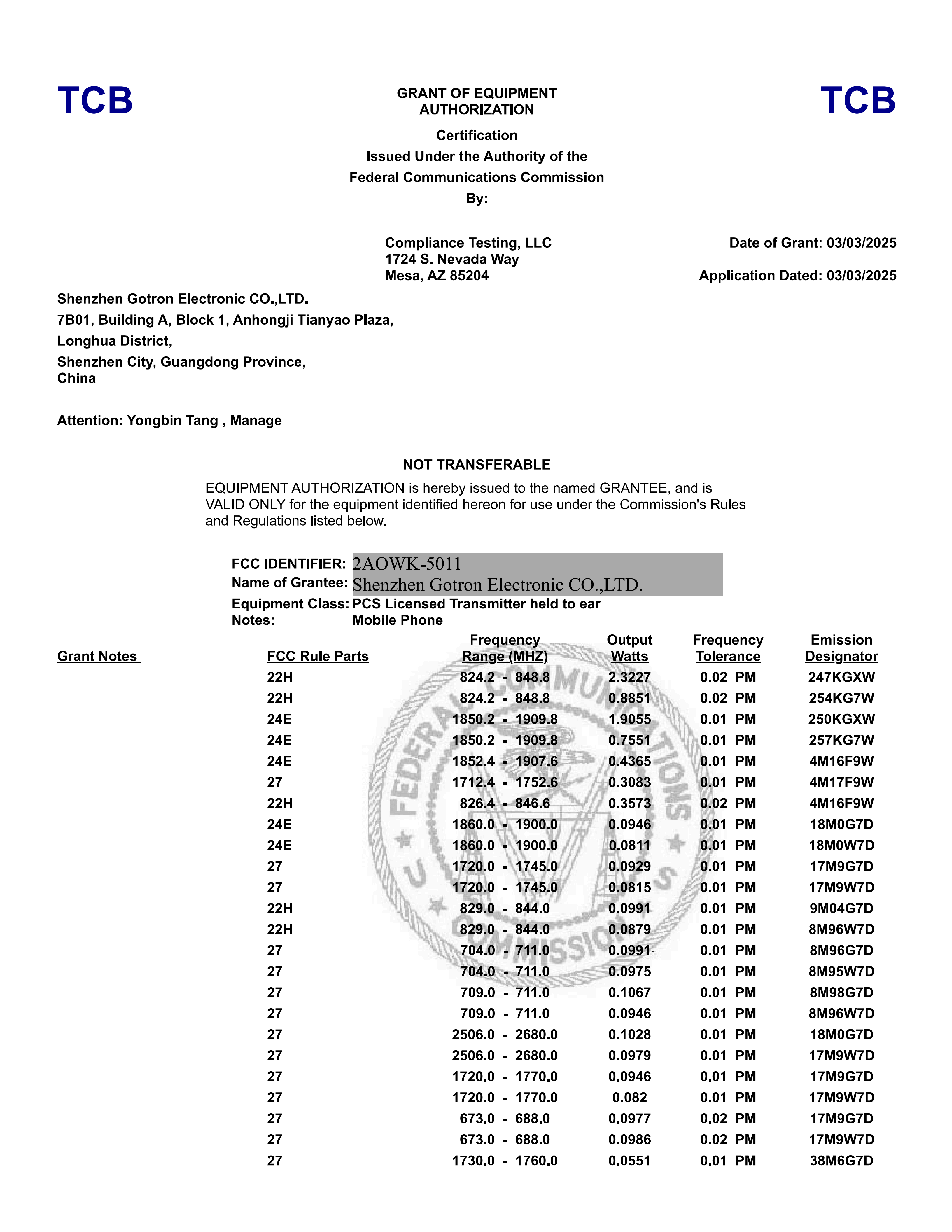 Ulefone FCC Certificate