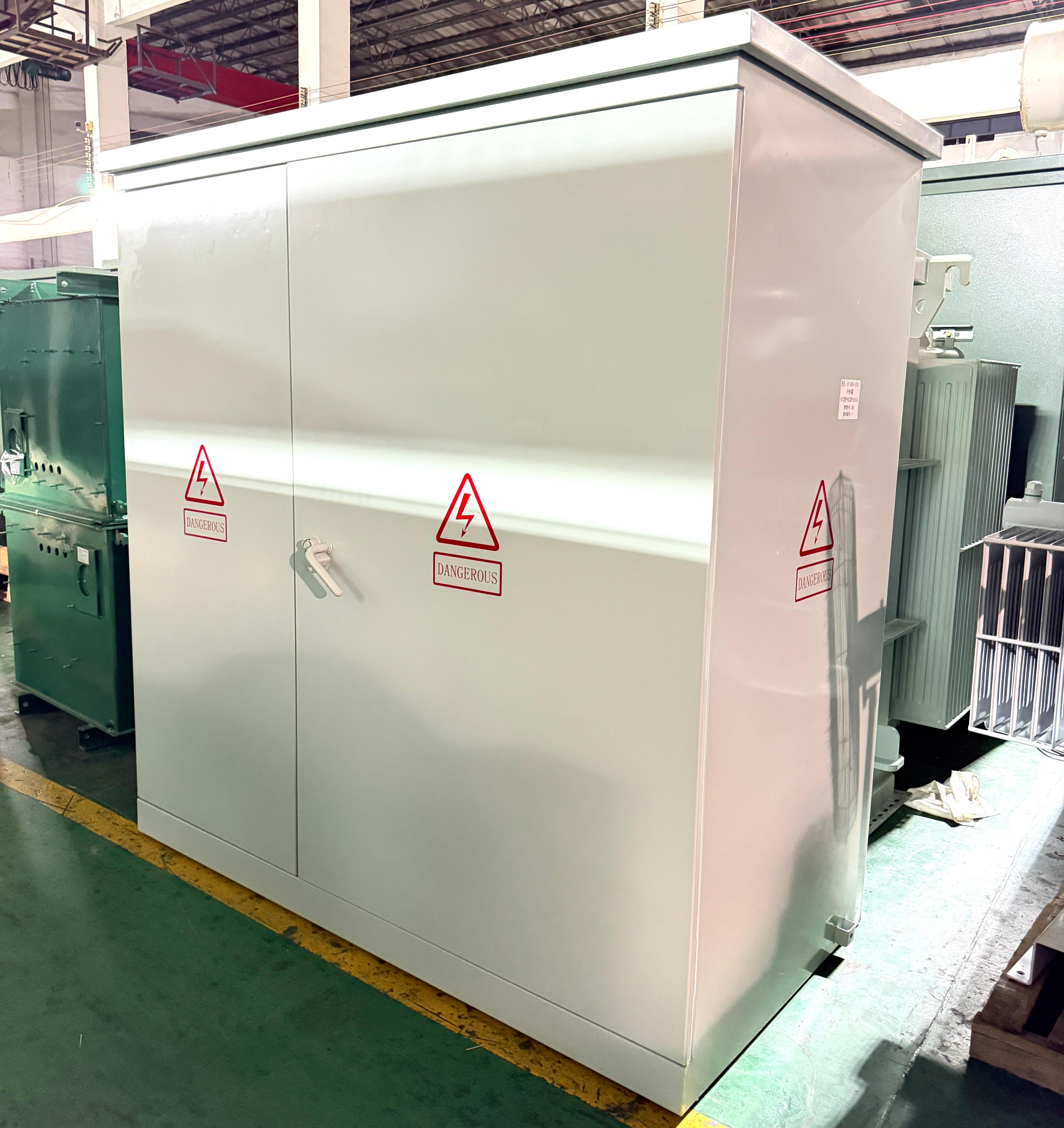 1500 kVA dual-secondary pad mounted transformer with 21.6Y/12.47D kV primary and 995 V and 480Y/277 V secondaries, built to a project-specific ODM specification