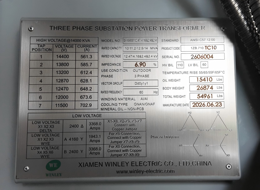 10 MVA custom substation power transformer with multi-secondary outputs for industrial medium-voltage distribution