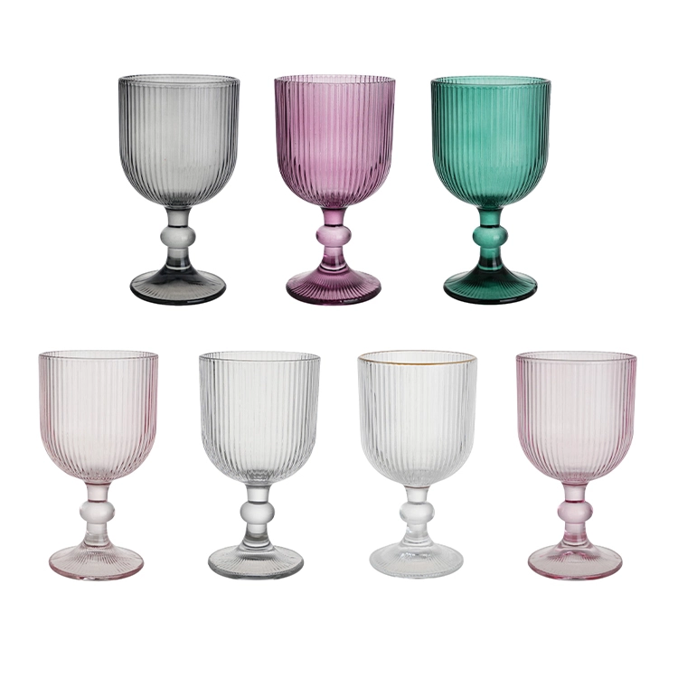 Ribbed Colored Wine Glass