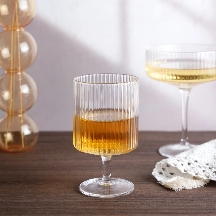 240ml Fluted Stemmed Glass – example of textured glassware