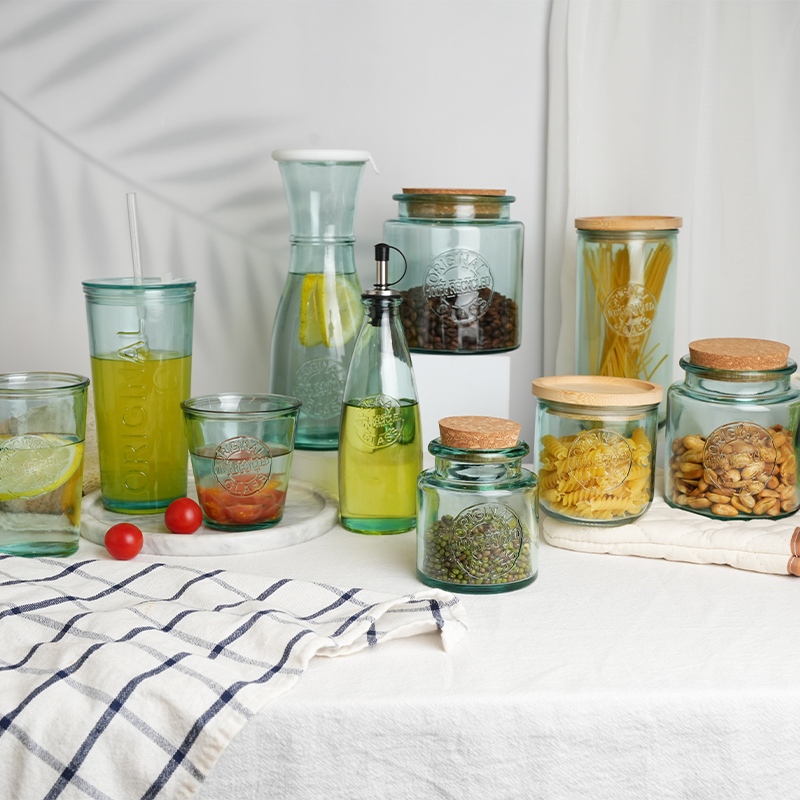 Recycled Glassware Set with Food Storage by LAKOTTO