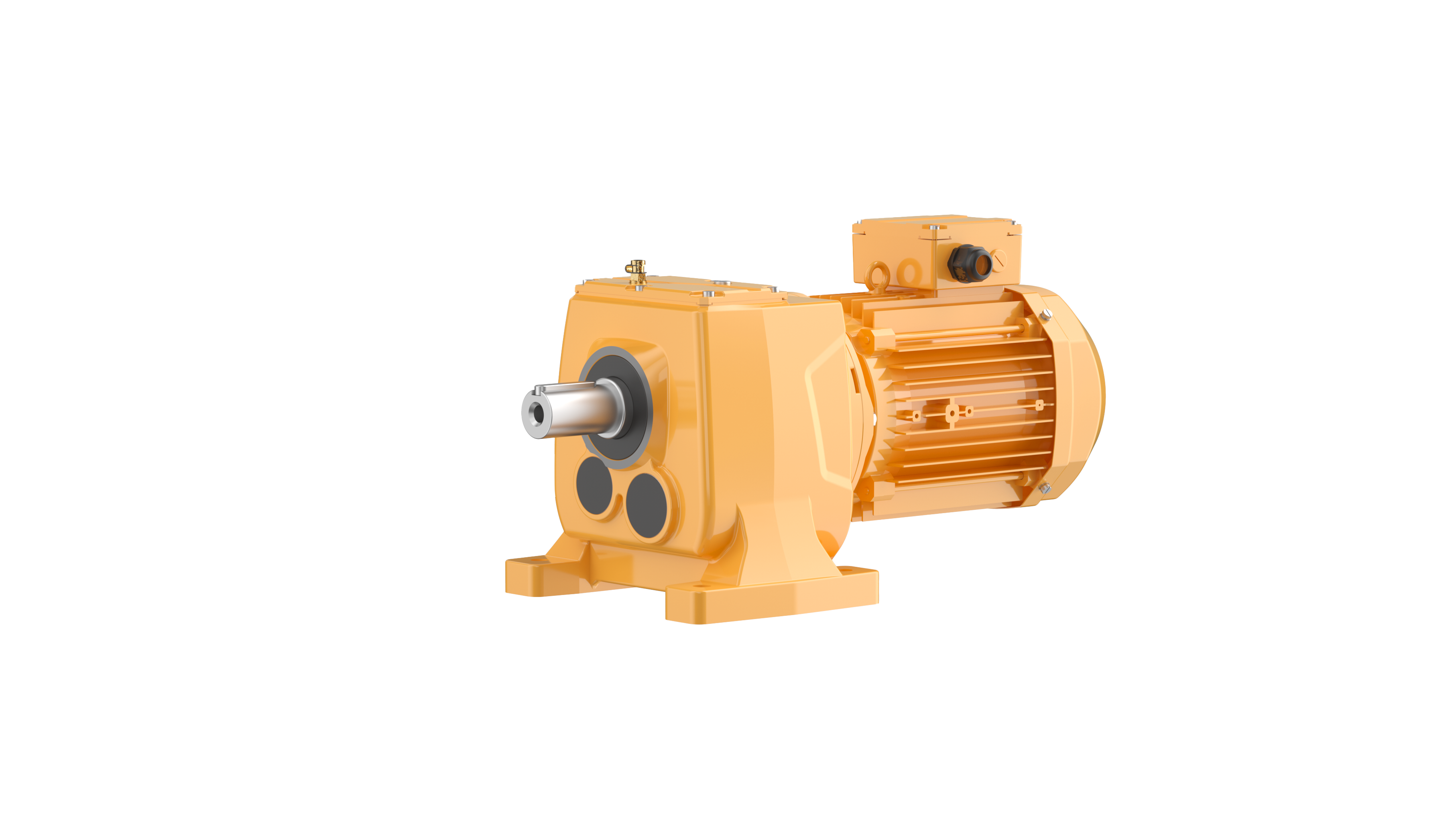 Helical gearmotor for sorters