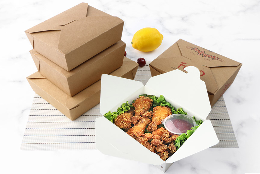 Assortment of custom paper boxes and food containers