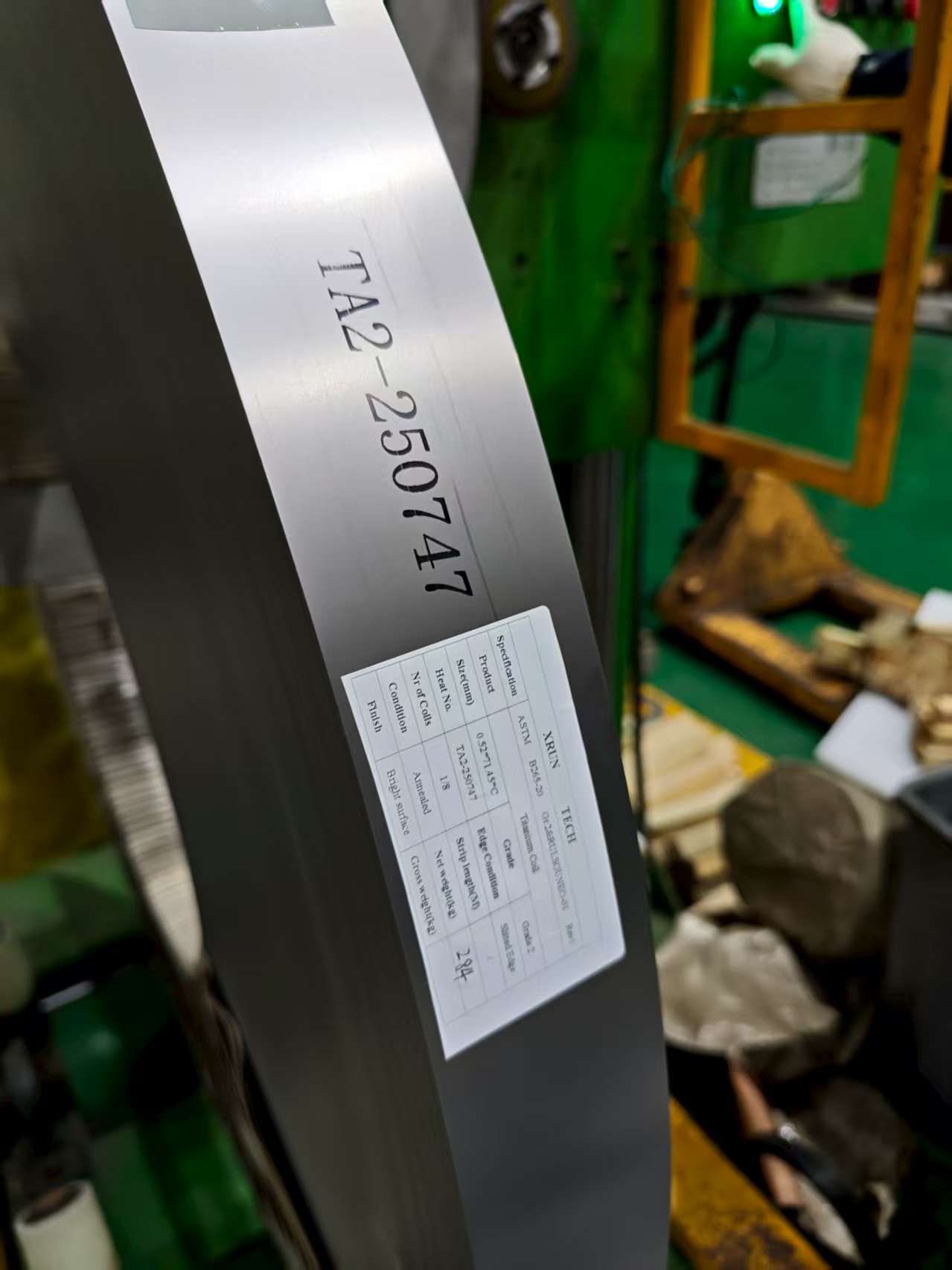 Precision Titanium Strip on a coil