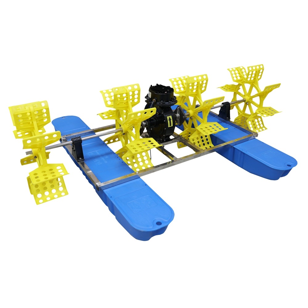 Water wheel type variable frequency aerator - four bladed wheel