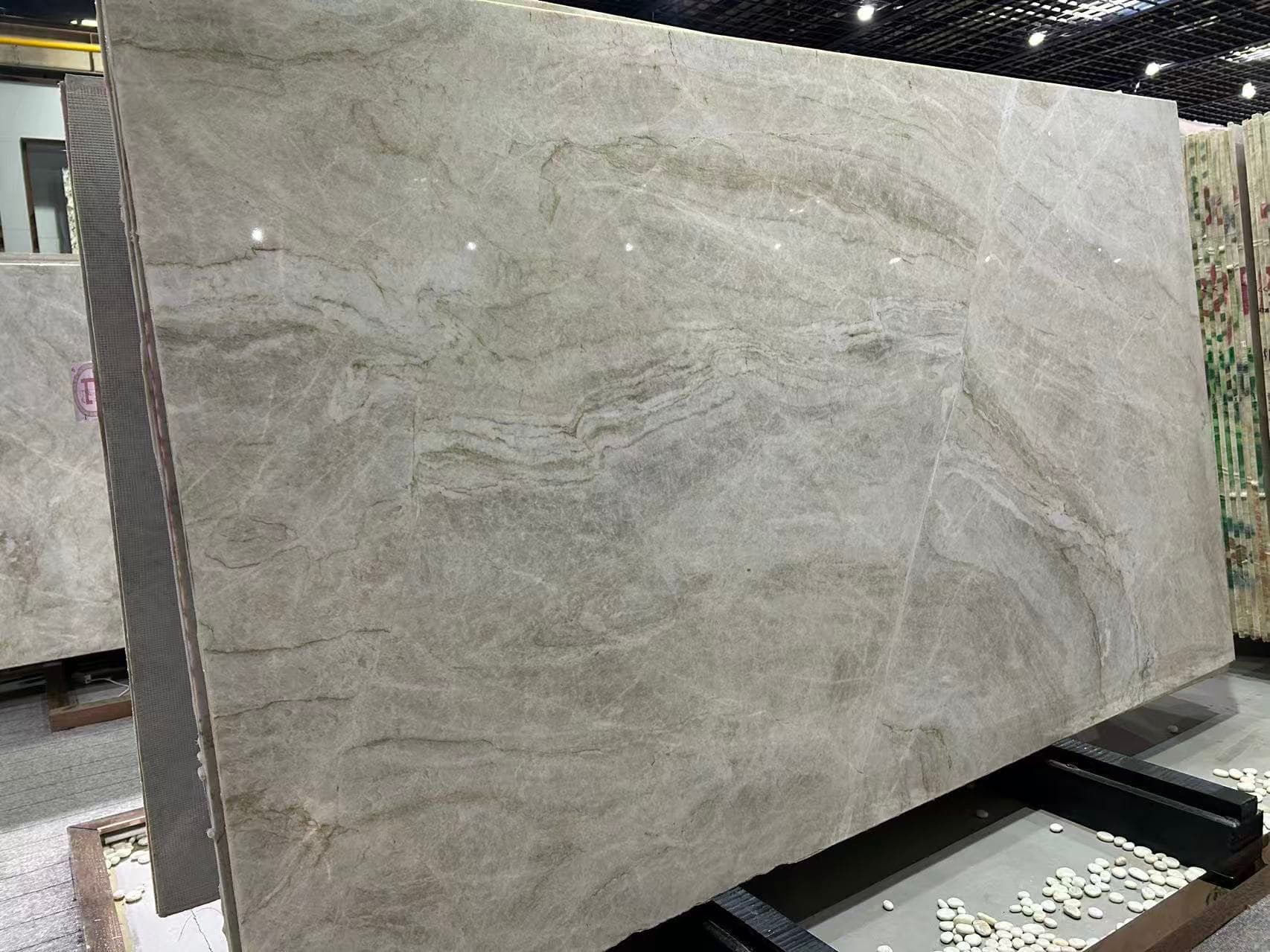 Taj Mahal Quartzite slab used for countertop application