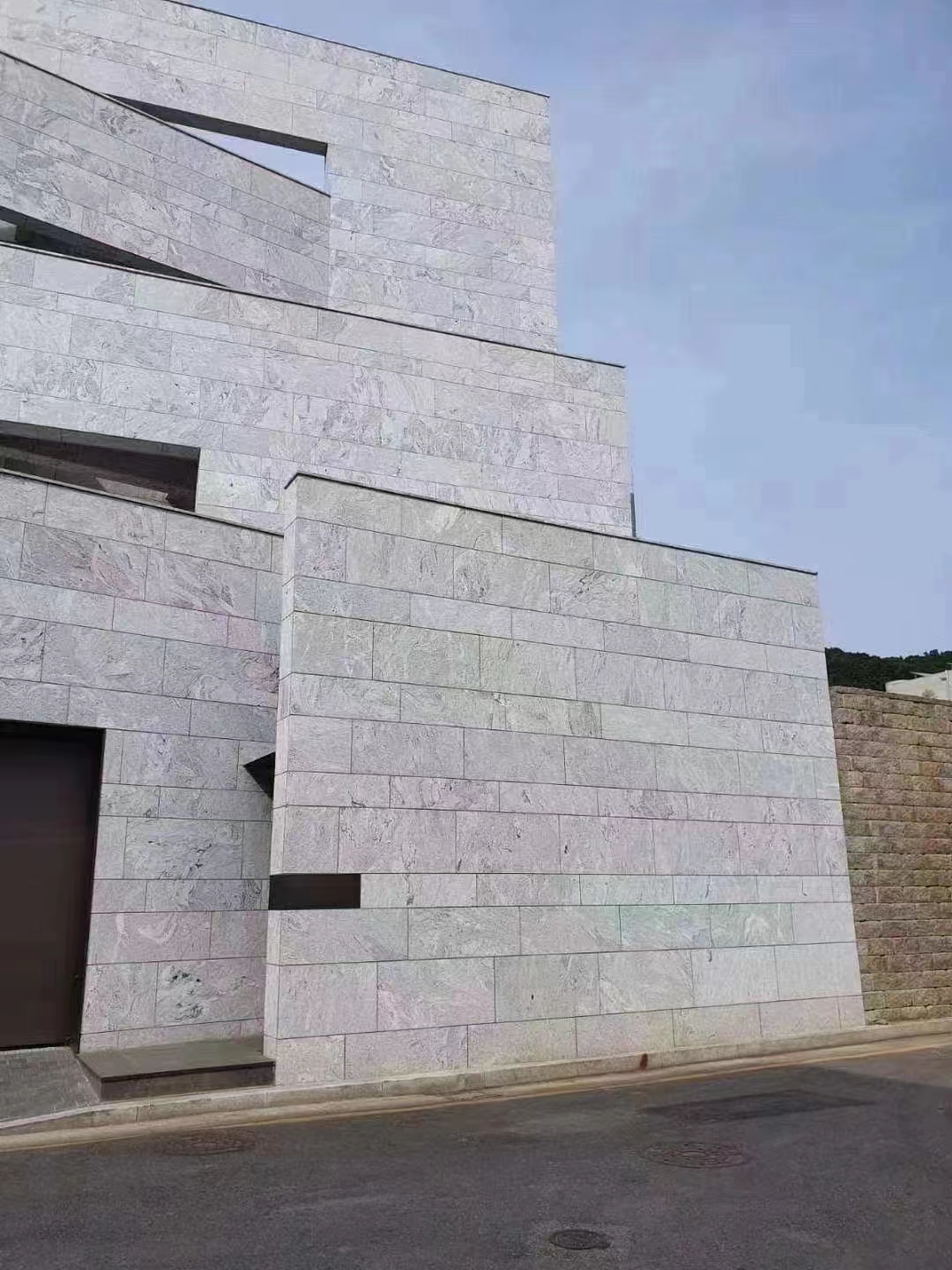 Viscount white granite building facade supplied by SONGJIA