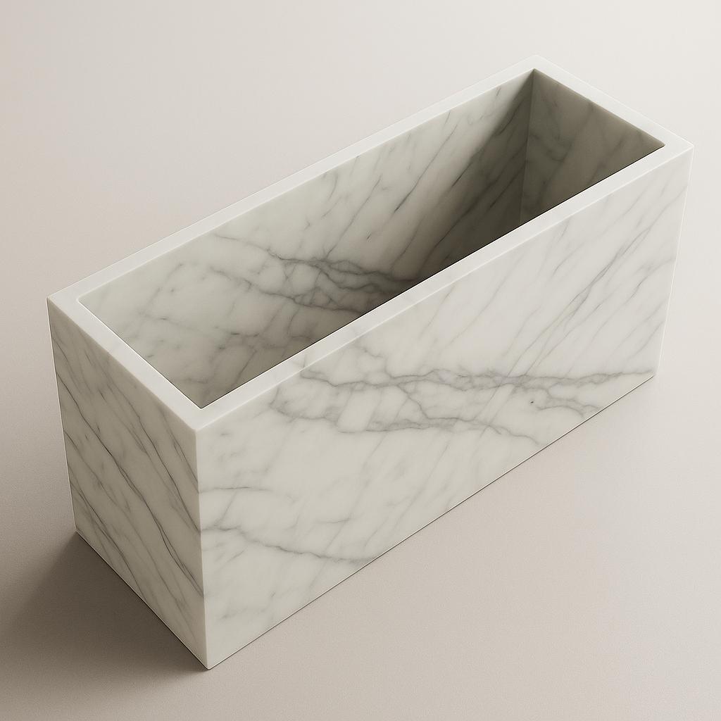 White marble flower pot by SONGJIA