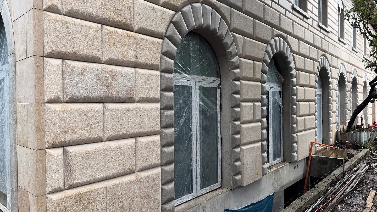 German Beige limestone facade