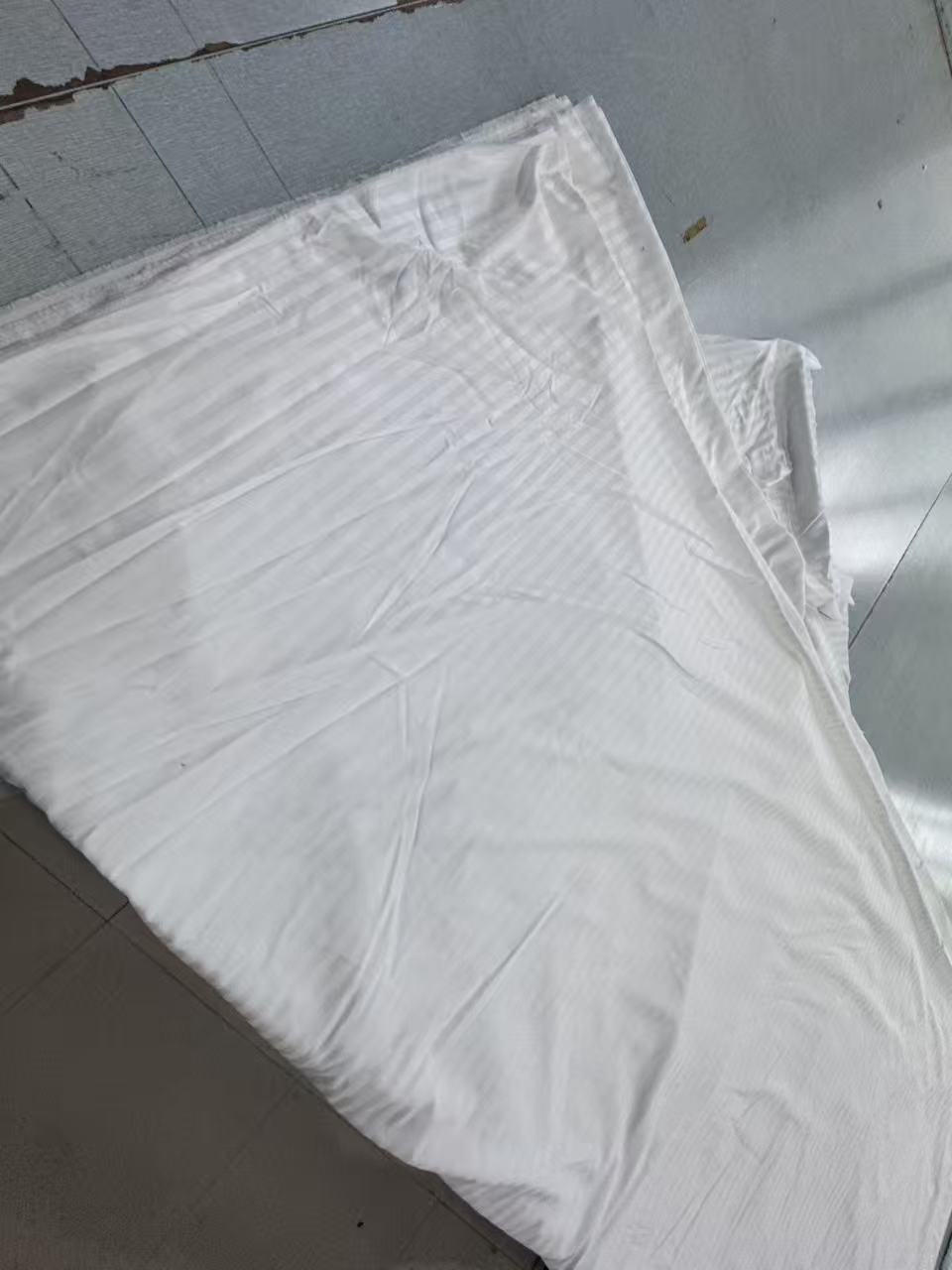 Poly-Cotton Fabric 1cm Satin Stripe 