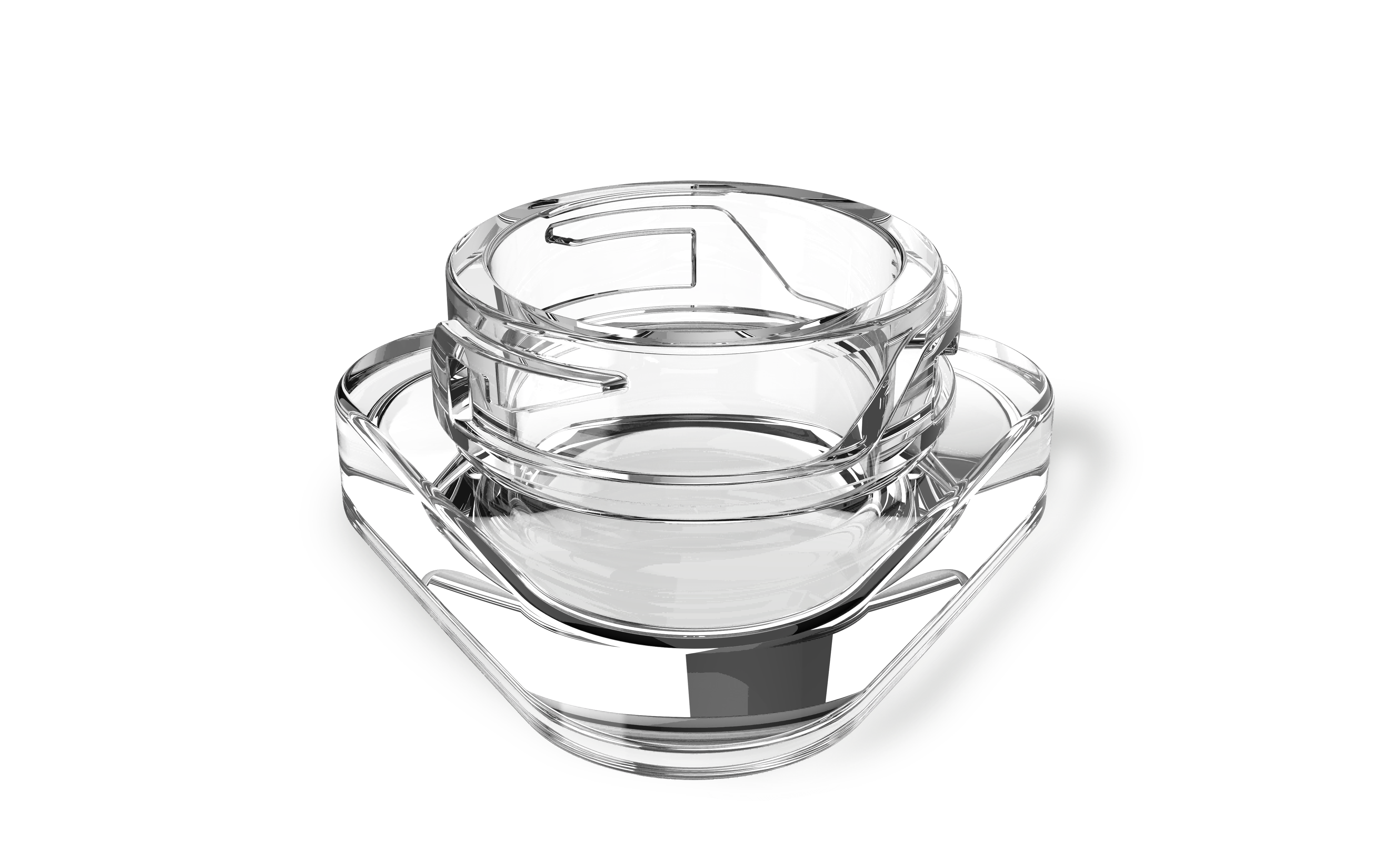 Triangle Glass Child Resistant Jar H19-0008C - Front View