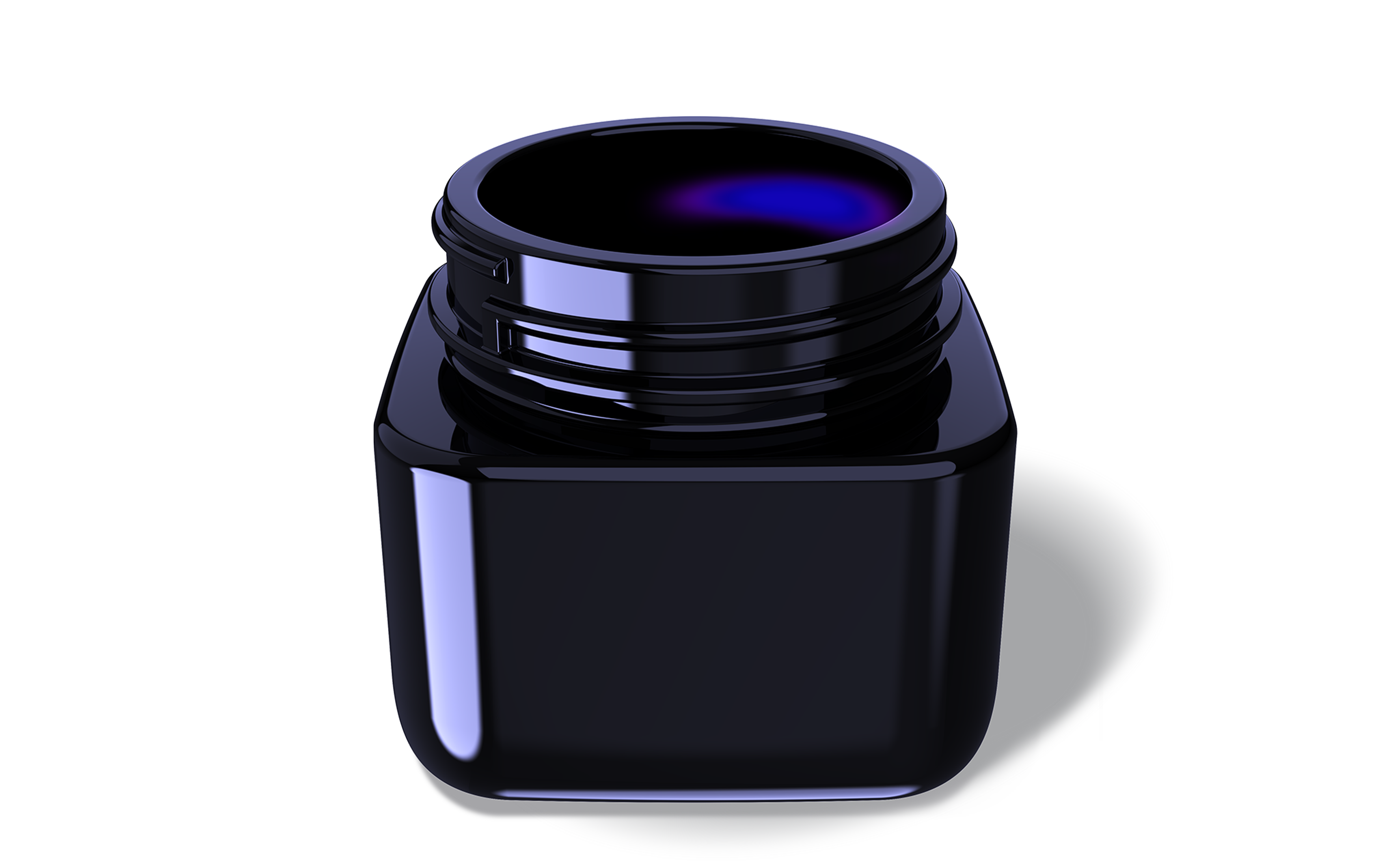 Square Violet Glass Jar H21-0005V 70ml