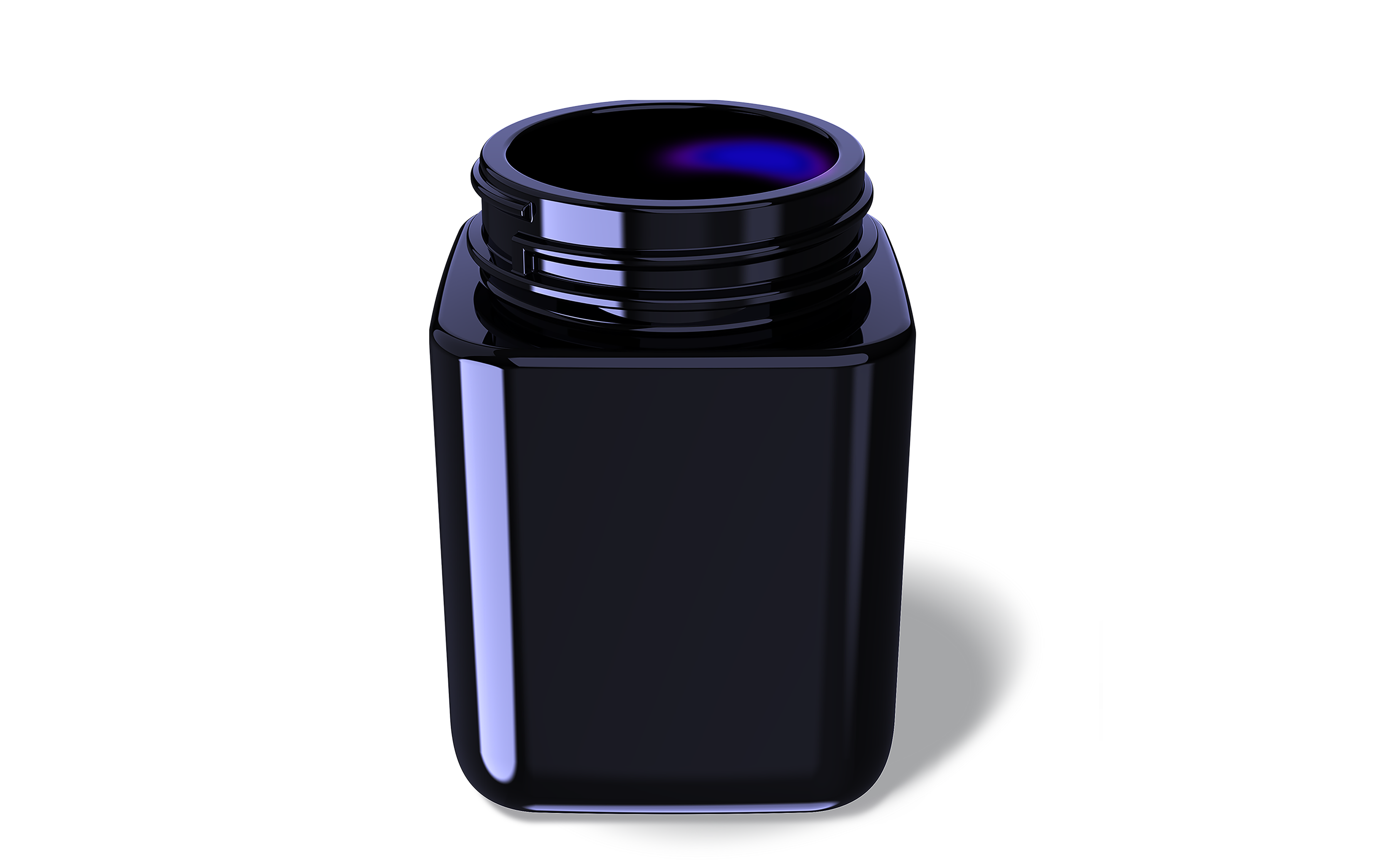 Square Violet Glass Jar H21-0007V 130ml