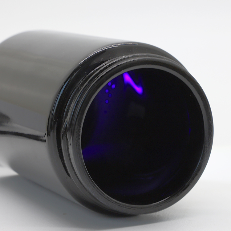 UV protection comparison of violet glass vs clear glass for supplement preservation