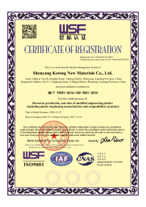 Certificate of Registration for Quality Management System (ISO 9001:2015)