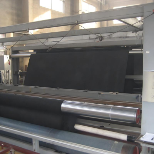 Short-fiber geotextile production line, rolled