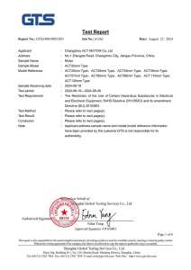RoHS Test Report for Motor