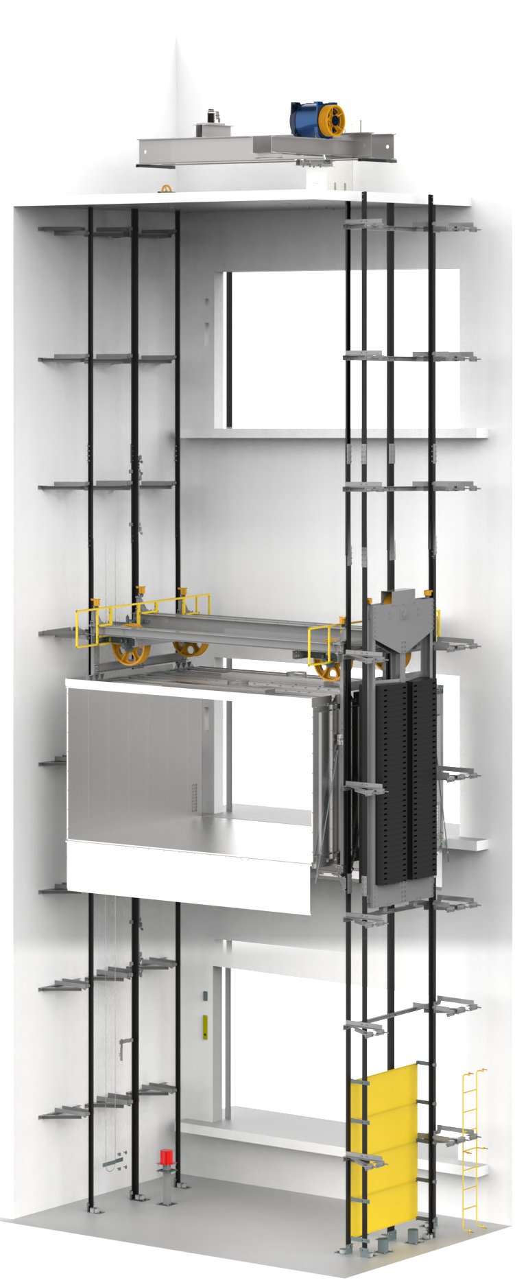 Industrial Vertical Conveyor System in a Smart Warehouse