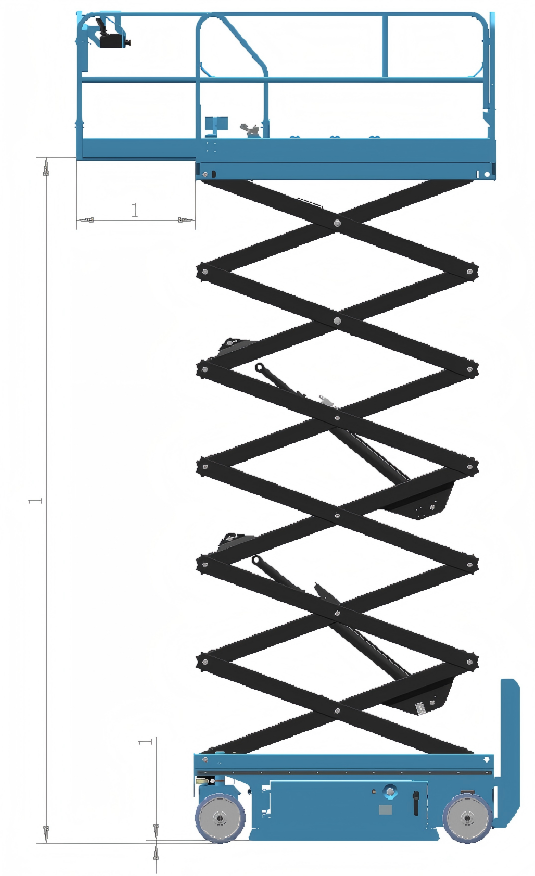Self-propelled Scissor Lift undergoing inspection