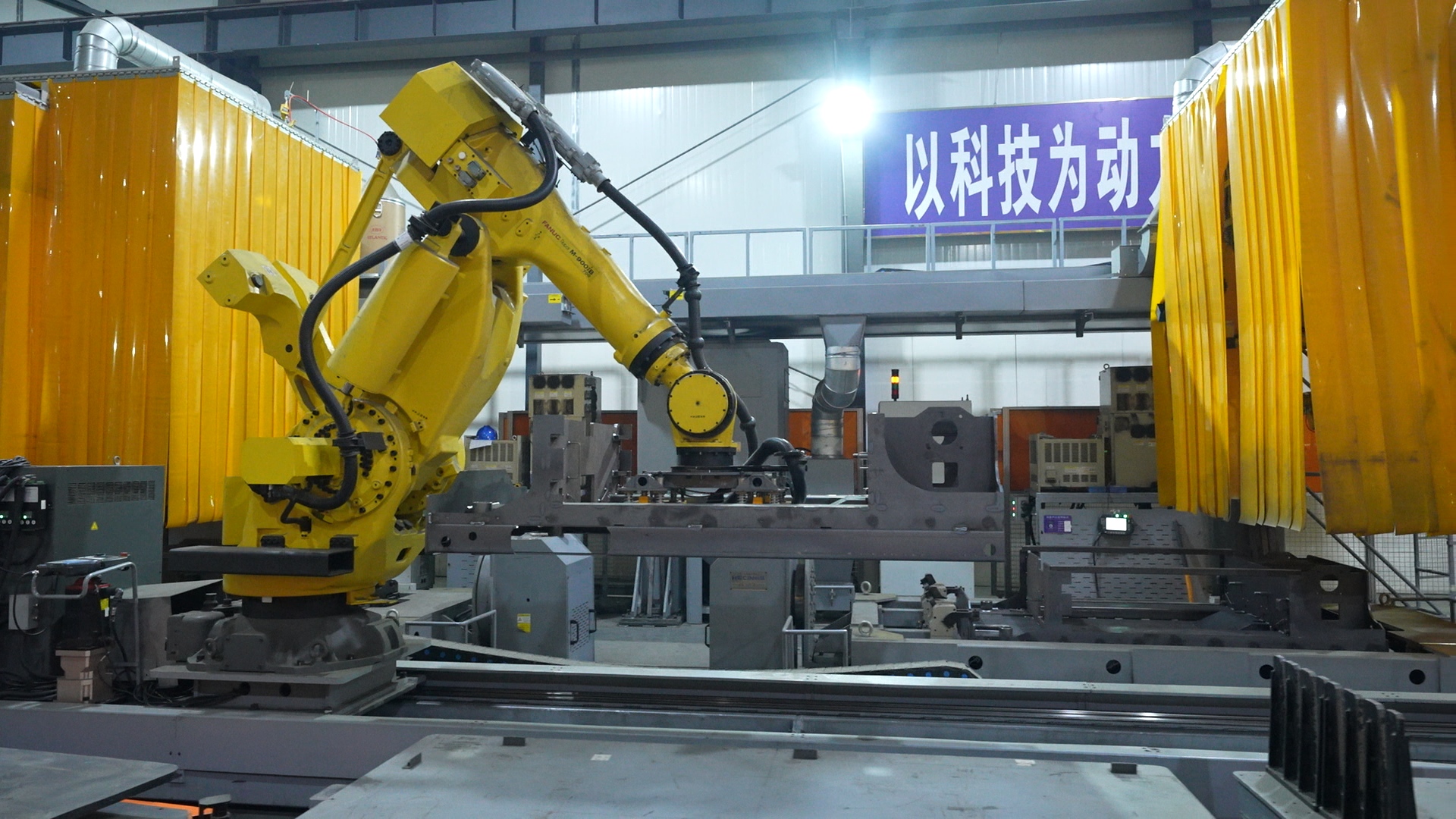 Well-organized workshop showcasing maintenance protocol for aerial work platforms