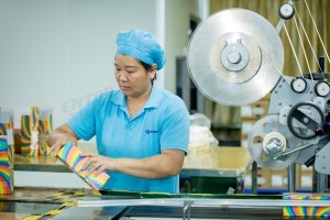 Tentop Fine Chemical Worker Operating Packaging Machine