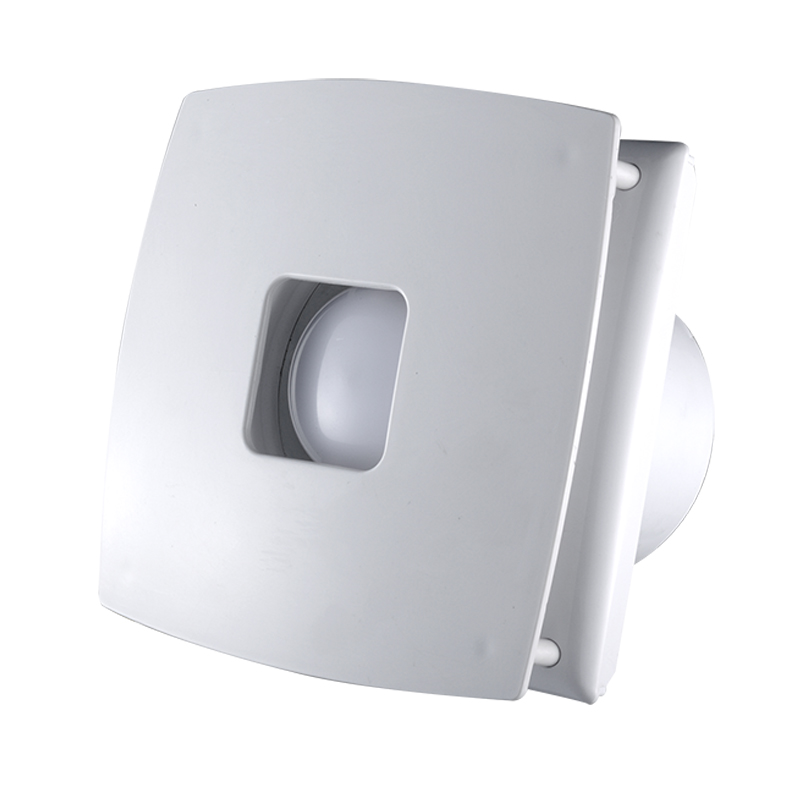 Wall mounted exhaust fan installed in a factory space for air circulation