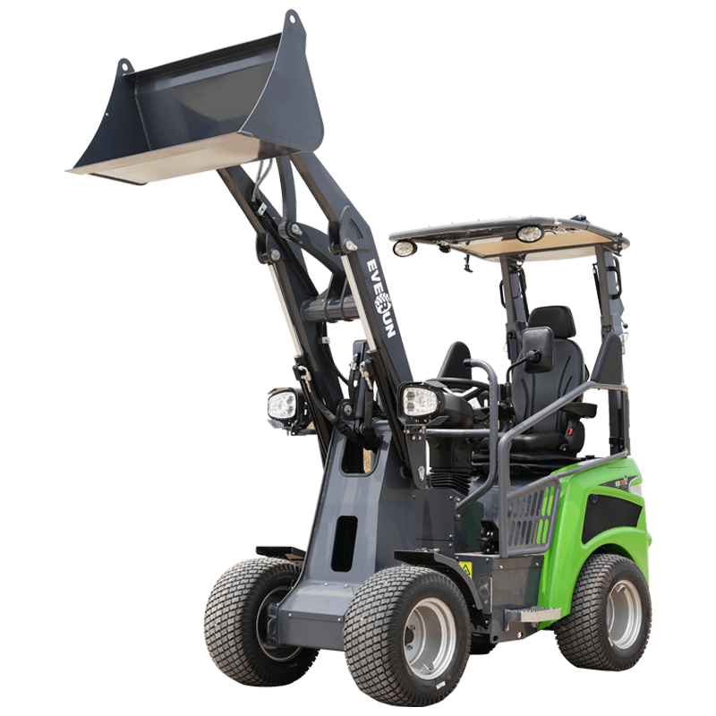 ER08EH electric compact wheel loader with S355 steel structural frame for low-noise indoor and urban work