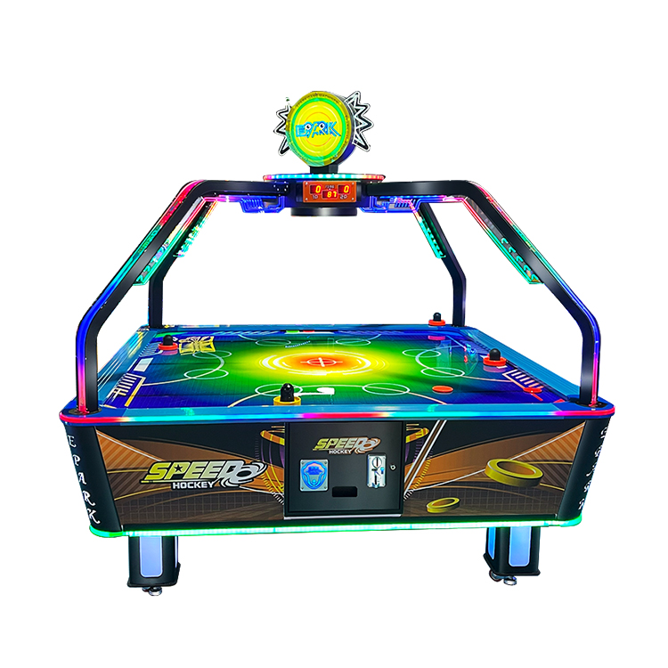 EP-SP001 4-player hockey table in action with LED lights