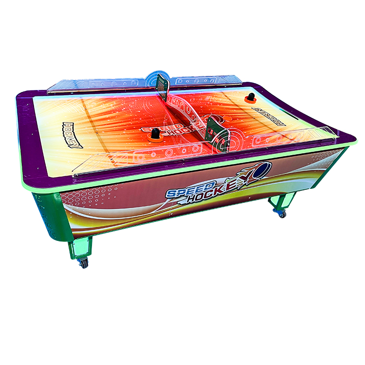 Curved air hockey table L size with unique curved frame and LED accents