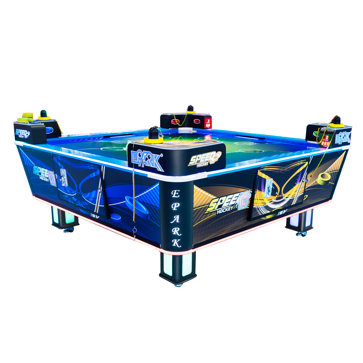 EP-SP001 4-player table top view showing electronic scoring console