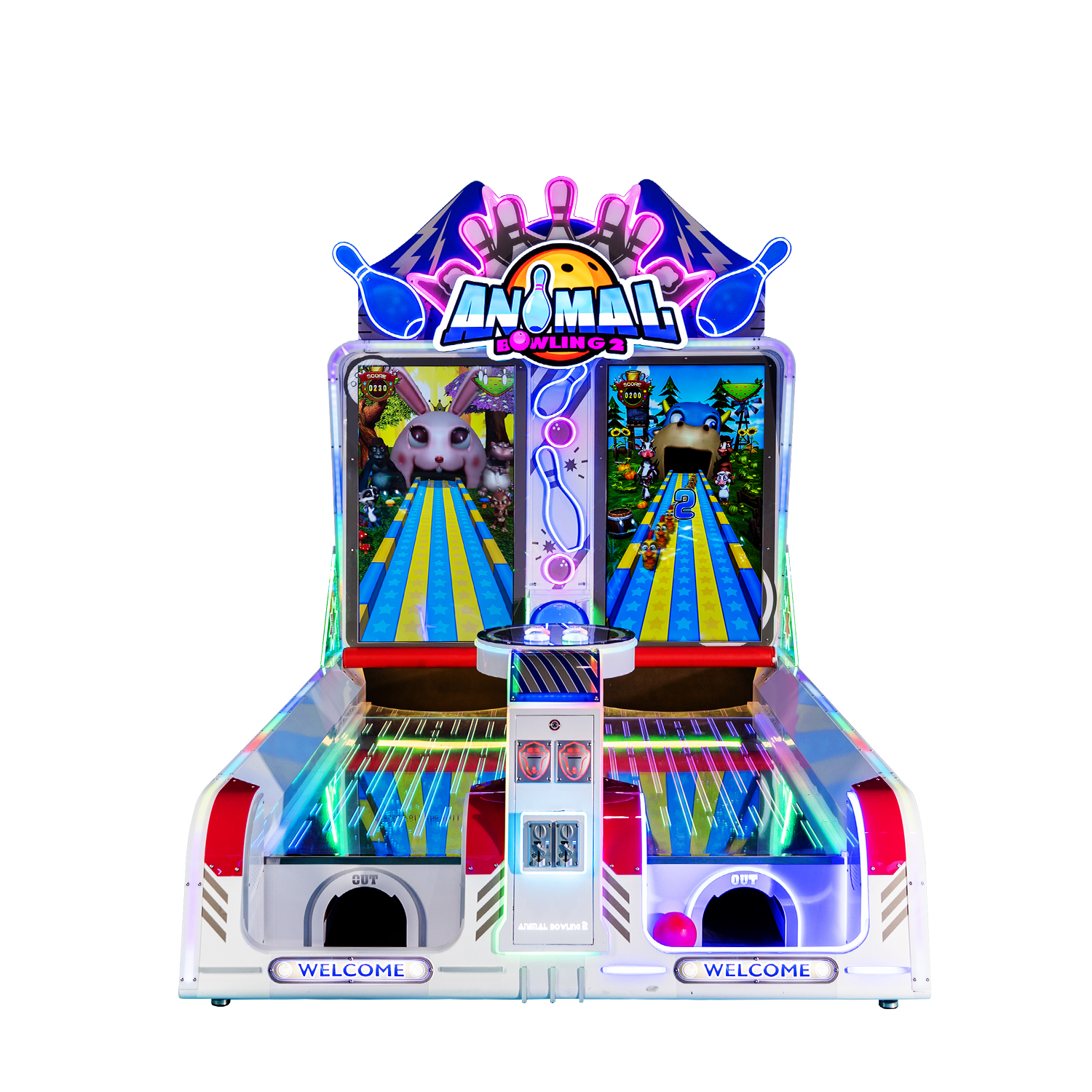Single Player Animal Bowling Machine side view