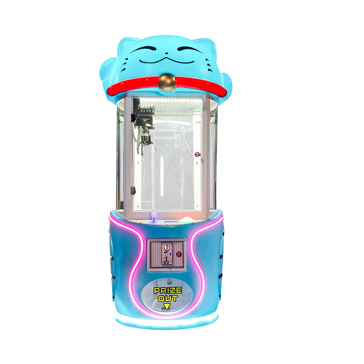 EPARK Cute Cat 3 claw machine with LED lighting and transparent cabinet