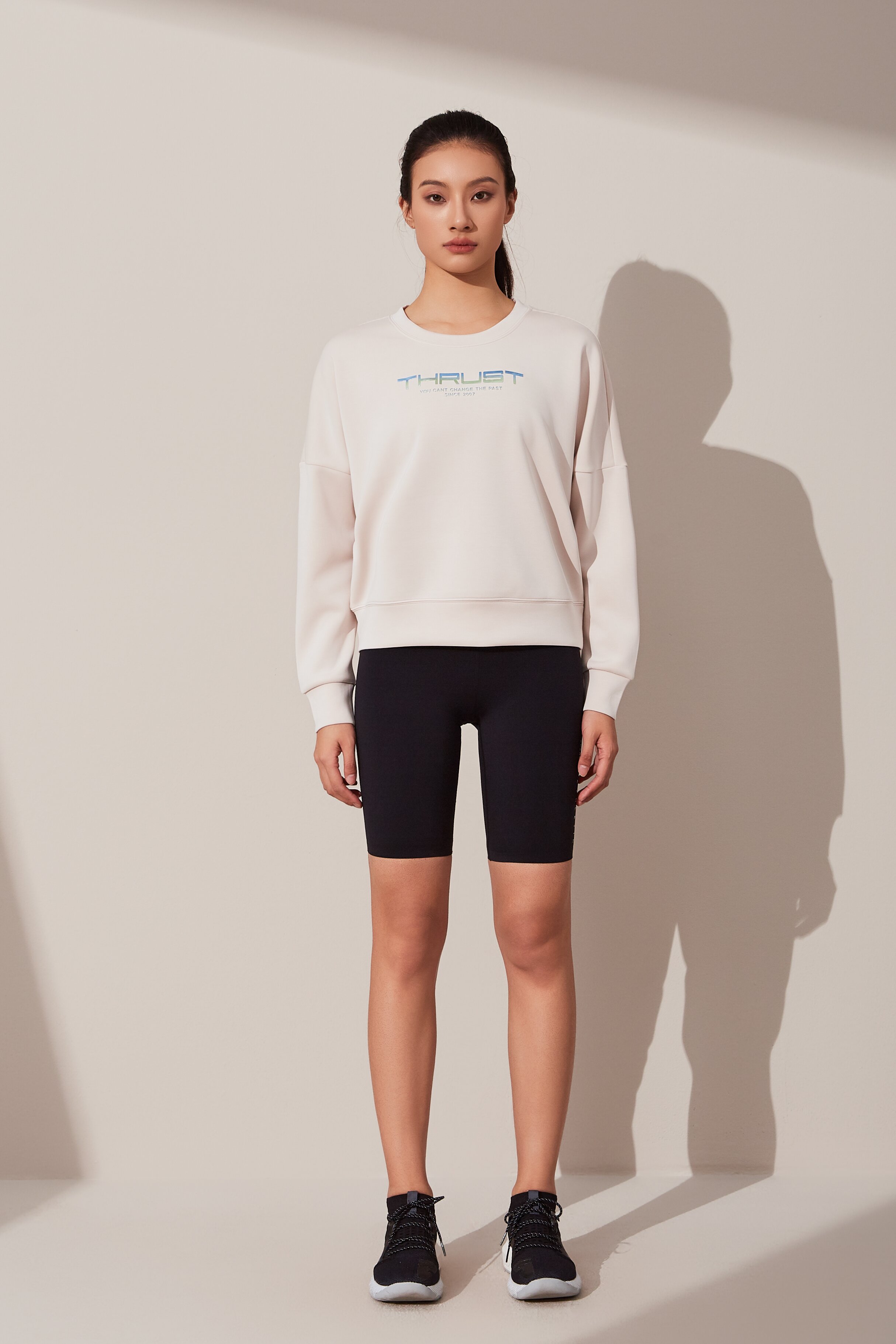 Organic cotton hoodie on model